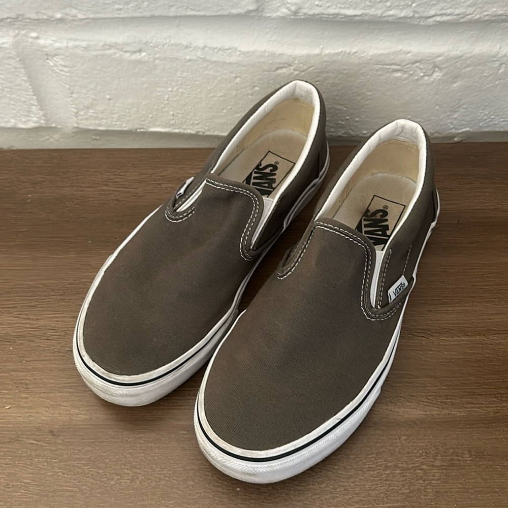 Grey Slip On Vans - Women’s 8.5/Men’s 7